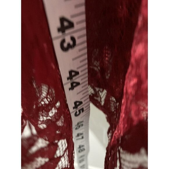 Lulus Lucy Wine Red MIDI Lace Bustier Dress Size L - Picture 12 of 13
